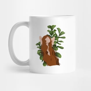 Abstract Portrait Illustration, Plant lady art 1. Mug